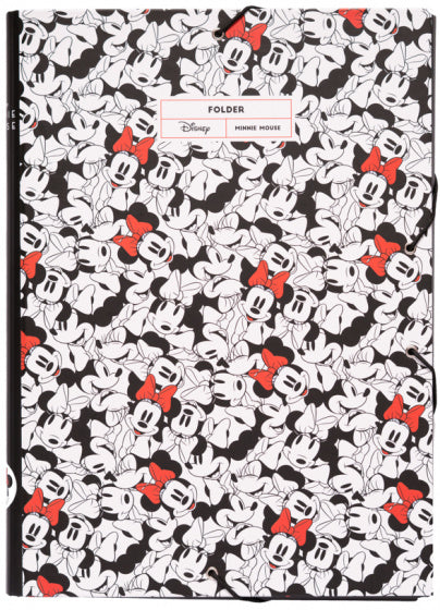 elasto-/foldermap Minnie MouseA4 34 x 24 cm wit/zwart