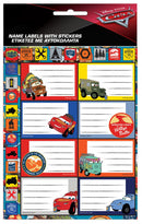 etiketten Cars junior papier wit 8 stuks