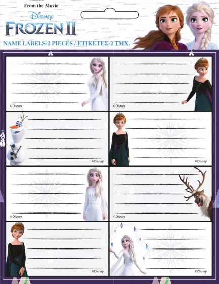 etiketten Frozen II junior papier wit 16 stuks