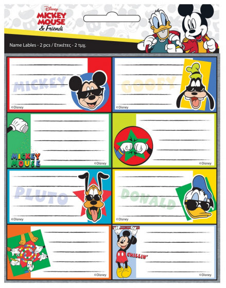 etiketten Mickey Mouse junior papier wit 16 stuks