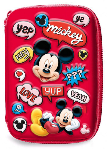 etui Mickey Mouse junior 14 x 21 cm polyester/EVA rood
