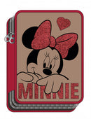 etui Minnie Mouse 18 cm polyester rood/bruin 27-delig