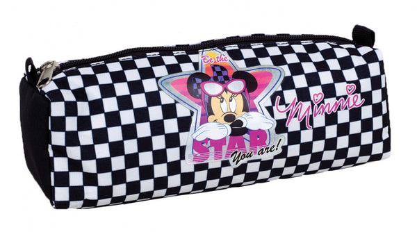 etui Minnie Mouse 21 x 7,5 cm polyester zwart/wit