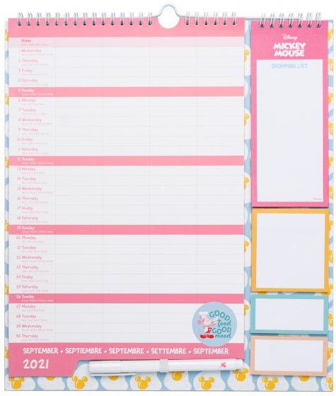 familieplanner 2021-2022 Mickey Mouse 30 x 34 cm roze