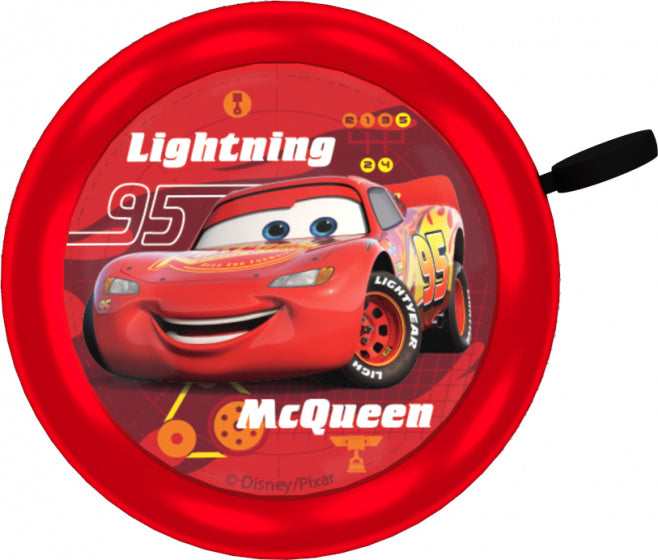fietsbel Cars jongens 55 mm staal rood/zwart
