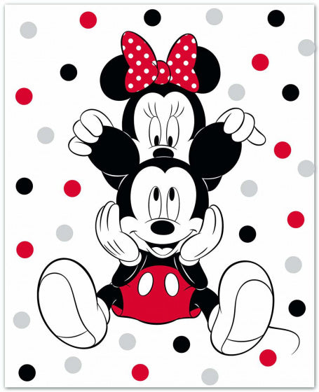 fleecedeken Mickey & Minnie junior 100 x 140 cm wit