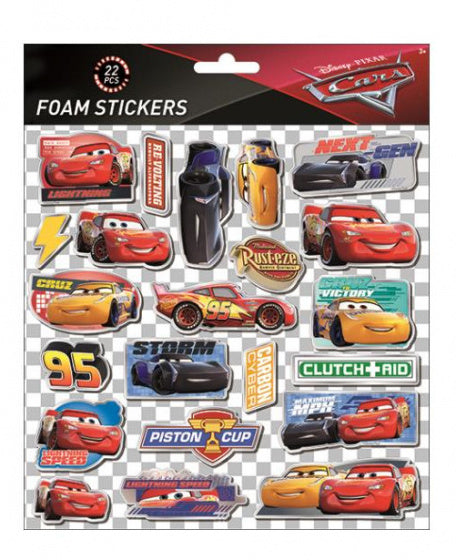 foamstickers Cars 24 x 20,5 cm 22-delig rood