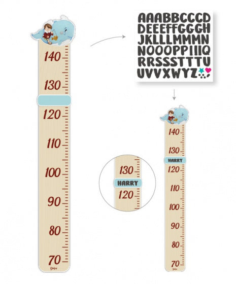 groeimeter Pinokkio junior 115 cm hout