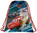 gymtas Cars 41 x 35 cm polyester blauw/rood
