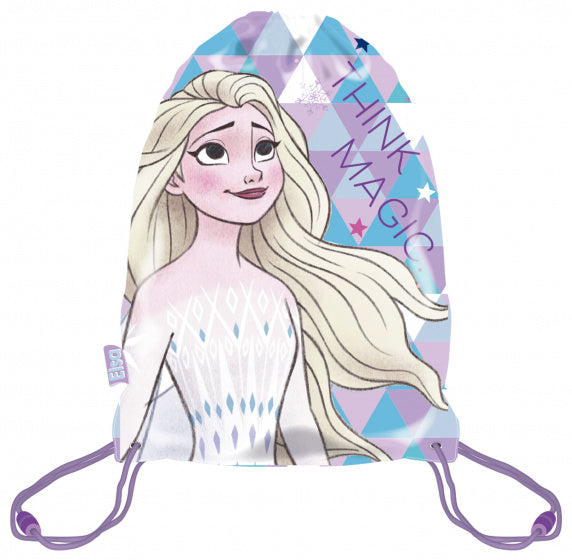 gymtas Frozen II junior 33 x 44 cm polyester paars