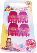 haarclipjes Soy Luna 4 stuks roze/lila
