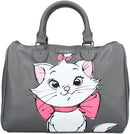 handtas Marie 30 x 22 cm polyurethaan grijs/wit/roze