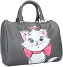 handtas Marie 30 x 22 cm polyurethaan grijs/wit/roze