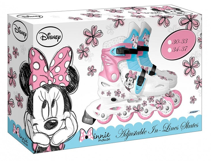 inline skates Minnie Mouse hardboot wit/blauw maat 34/37