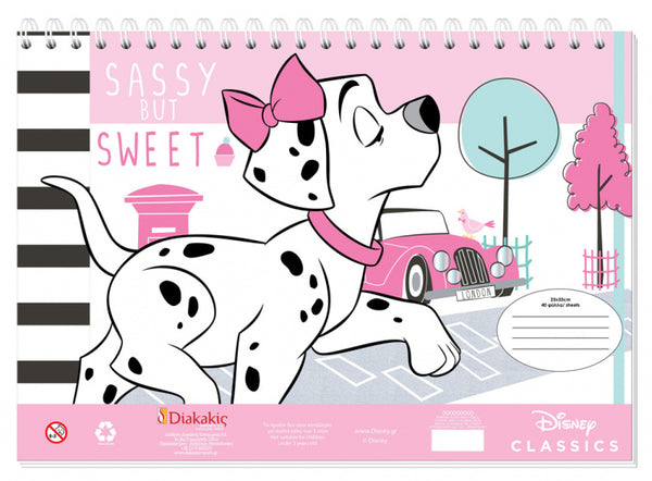 kleur- en stickerboek 101 Dalmatiërs 23 x 33 cm roze