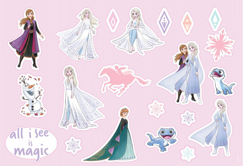 kleur- en stickerboek Frozen 2 junior 23 x 33 cm paars