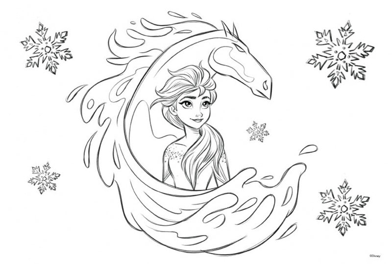 kleur- en stickerboek Frozen 2 junior 23 x 33 cm paars