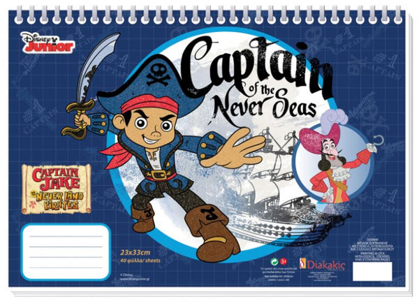 tekenboek Captain Jake jongens 33 cm papier donkerblauw
