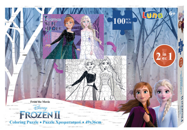 kleurplaat en puzzel Frozen II 49 cm karton 100 stuks