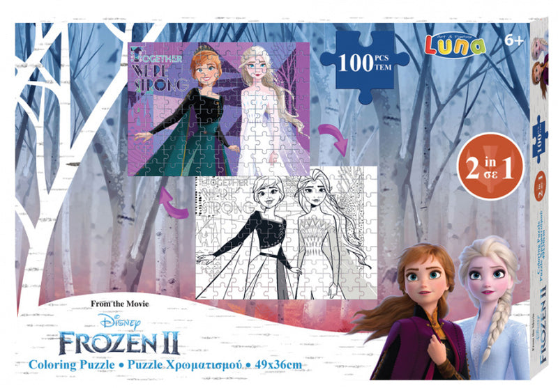 kleurplaat en puzzel Frozen II 49 cm karton 100 stuks