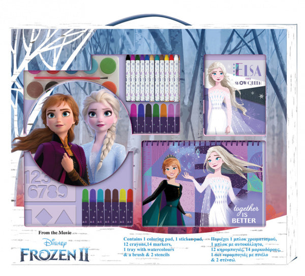 kleurset Frozen II meisjes 54 x 47 cm paars 22-delig