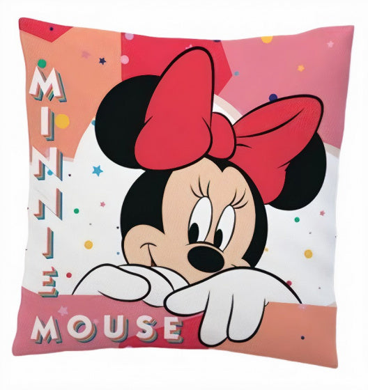 kussen Minnie Mouse polyester 35 x 35 cm roze/wit