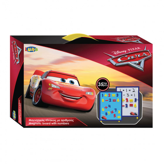 magneetbord Cars junior 30 cm wit/blauw 37-delig