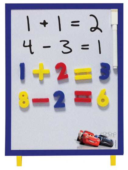 magneetbord Cars junior 30 cm wit/blauw 37-delig