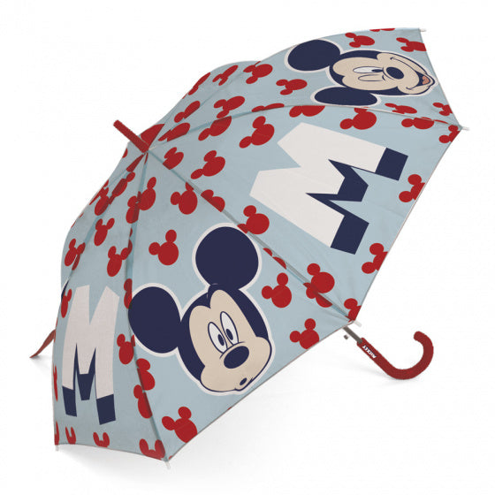 paraplu Mickey Mouse junior 48 cm lichtblauw