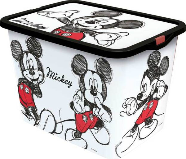 opbergbox Mickey Mouse 23 liter wit/zwart