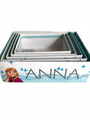 opbergdozen Frozen meisjes blauw/wit 5 stuks