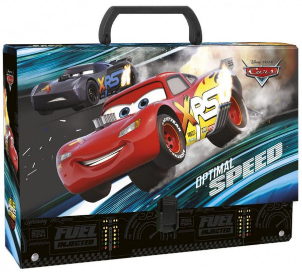 opbergkoffer Cars junior 33 x 24 cm karton zwart/rood