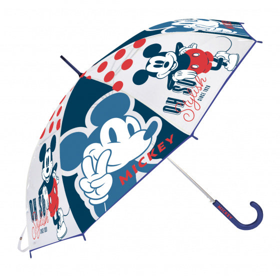 paraplu Mickey Mouse junior 46 cm EVA wit/navy