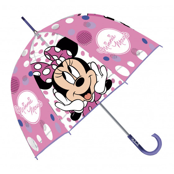 paraplu Minnie Mouse junior 48 cm EVA donkerroze