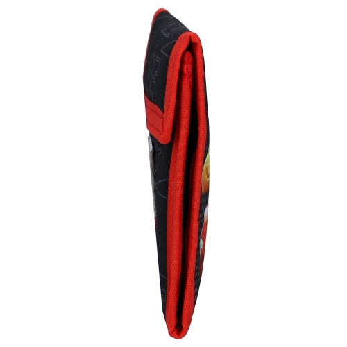 portemonnee Cars junior 10 x 10 cm polyester zwart/rood