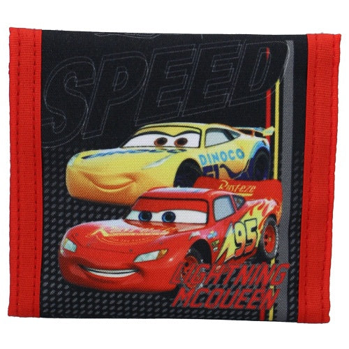 portemonnee Cars junior 10 x 10 cm polyester zwart/rood