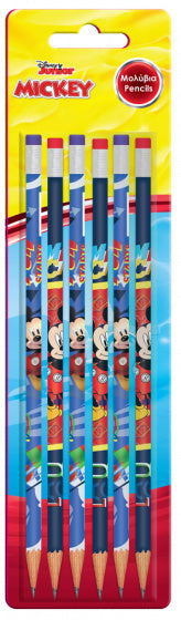potloden Mickey Mouse jongens 17 cm hout blauw 6 stuks