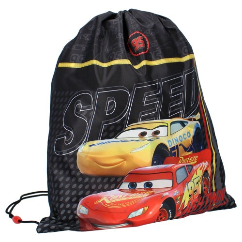 gymtas Cars junior 1,6 liter polyester zwart