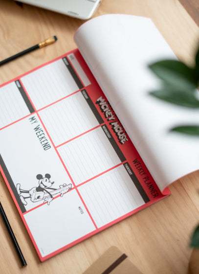 scheurkalender Mickey Mouse A4 rood/wit 54 pagina's