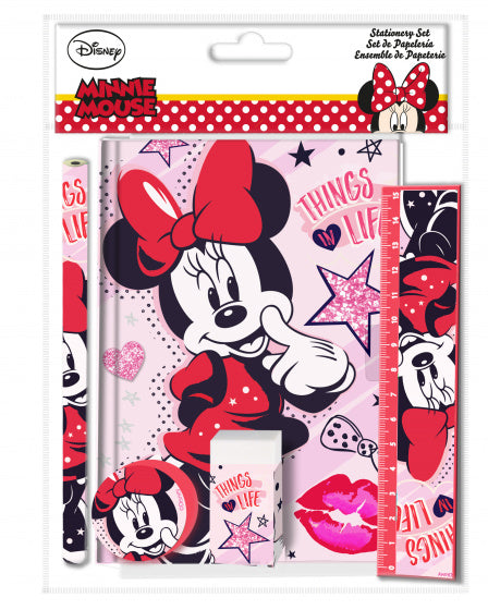 schoolspullen Minnie Mouse meisjes roze/rood 5-delig