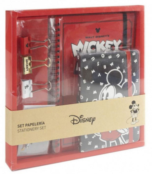 schrijfset Mickey Mouse junior rood 8-delig