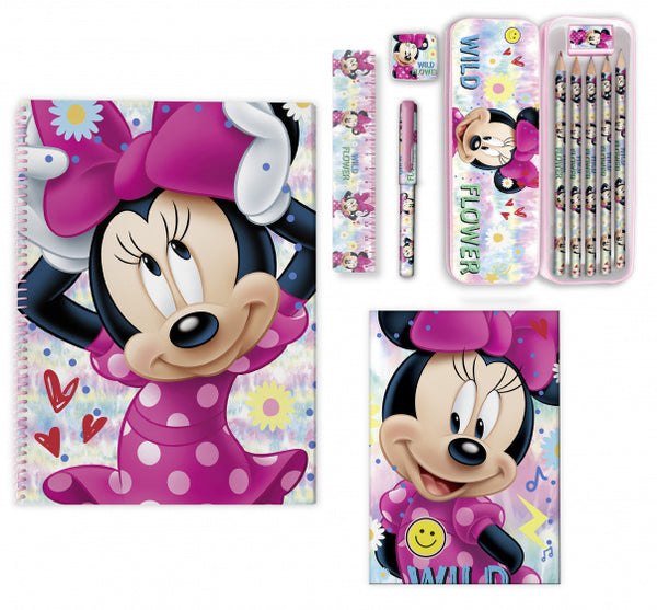 schrijfset Minnie Mouse 20 x 13 cm papier roze 11-delig