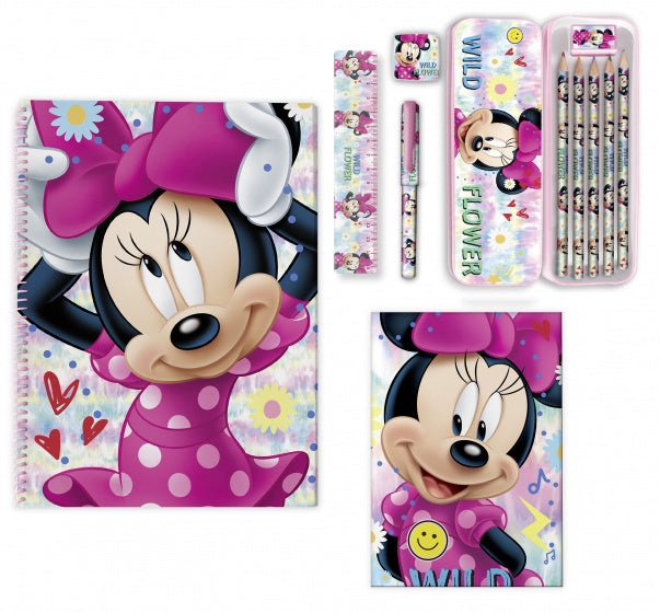 schrijfset Minnie Mouse 20 x 13 cm papier roze 11-delig