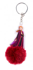 sleutelhanger Frozen 2 Anna pompom rood