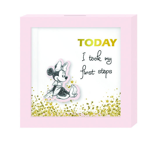 spaarpot Minnie Mouse 16 cm meisjes hout roze/wit