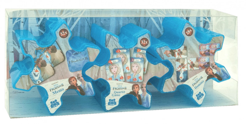 spellenset Frozen II junior karton blauw 3-delig