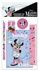 stationaryset Minnie Mouse junior blauw/roze 5-delig