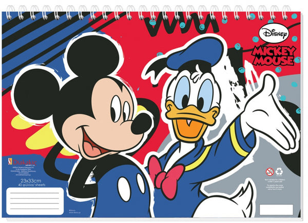 tekenboek Mickey & Duck 23 x 33 cm papier 30 pagina's