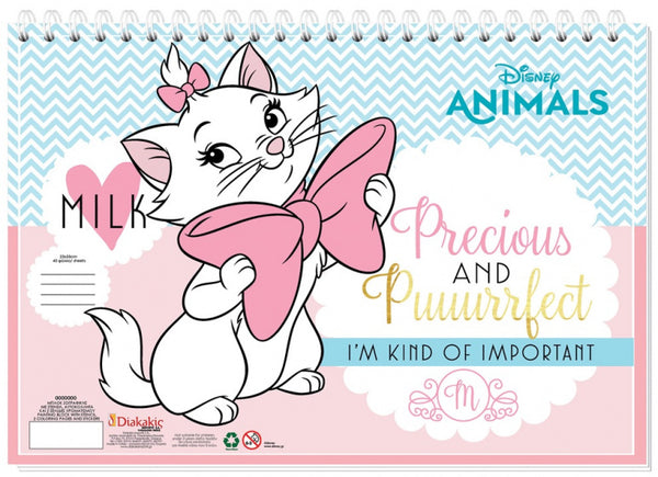 schets- en stickerboek Precious 33 cm papier roze/wit