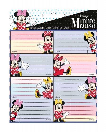 naamlabels Minnie Mouse meisjes papier 16 stuks